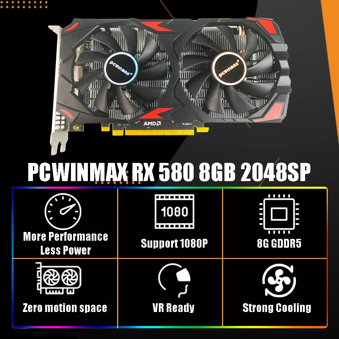 PCWINMAX RX580 8GB DDR5 256BIT - đánh giá và giá Rx 580 8Gb 2048Sp Gpu