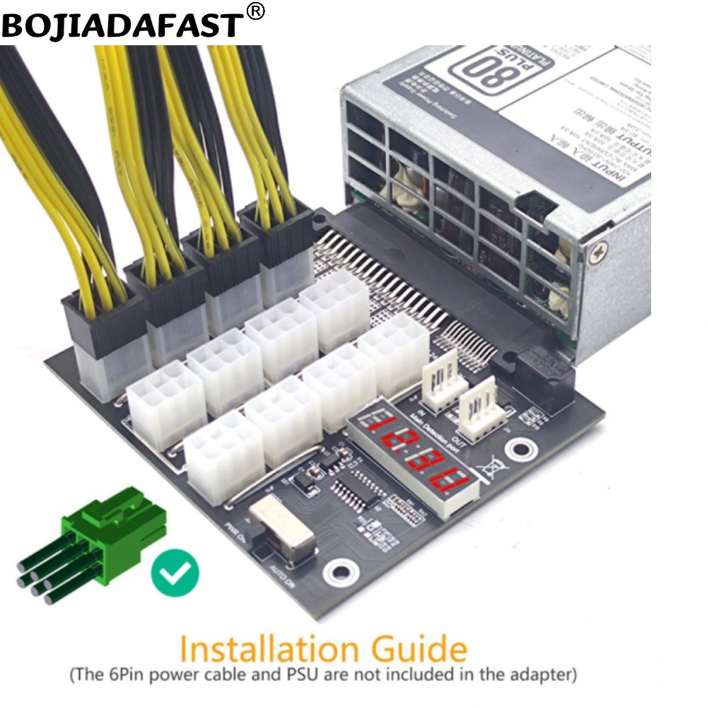 12 Ports PCIE 6Pin Connector S - đánh giá và giá 2400W Server Psu Breakout Board